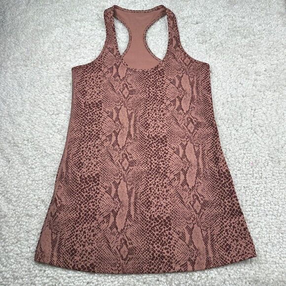 Lululemon Cool Racerback Snakeskin Print Desert Snake Bark Berry - Picture 2 of 12
